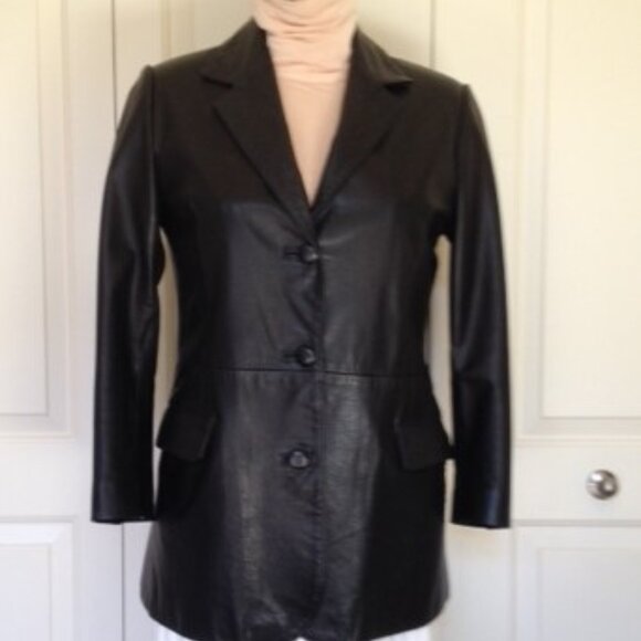 Bettina Rizzi black leather jacket - Picture 1 of 9